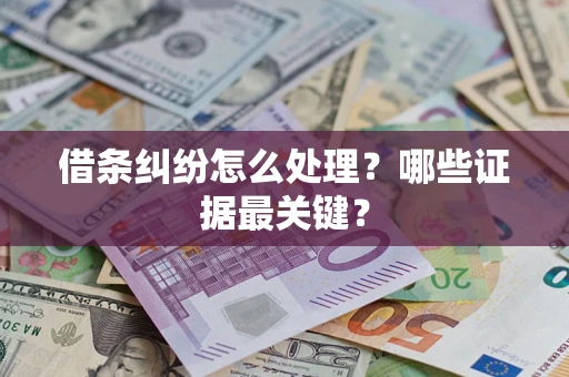 济南借条纠纷怎么处理？哪些证据最关键？